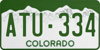 CO license plate ATU334