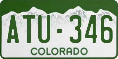 CO license plate ATU346