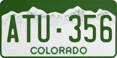 CO license plate ATU356