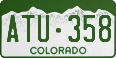 CO license plate ATU358