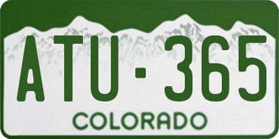 CO license plate ATU365