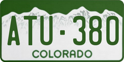 CO license plate ATU380