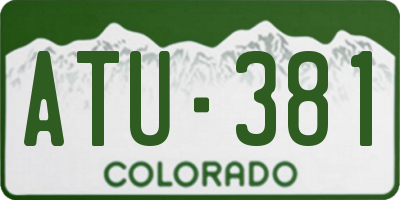 CO license plate ATU381