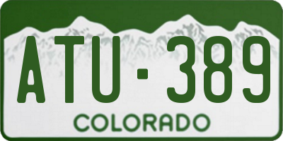 CO license plate ATU389