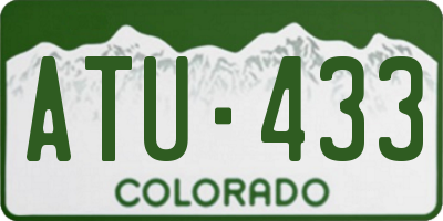 CO license plate ATU433