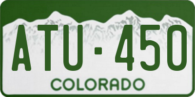 CO license plate ATU450