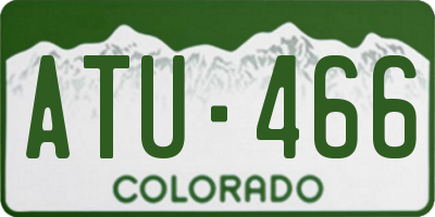 CO license plate ATU466