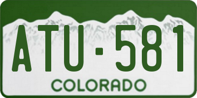 CO license plate ATU581