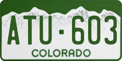 CO license plate ATU603