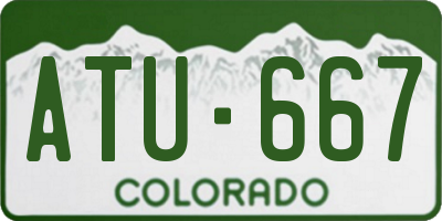 CO license plate ATU667