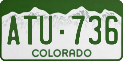 CO license plate ATU736