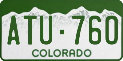 CO license plate ATU760