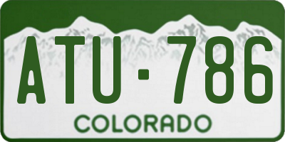CO license plate ATU786