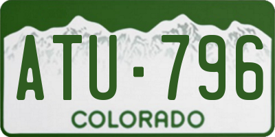CO license plate ATU796