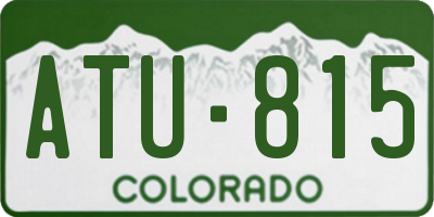 CO license plate ATU815