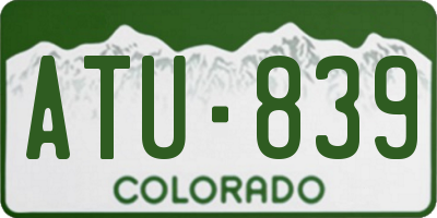 CO license plate ATU839