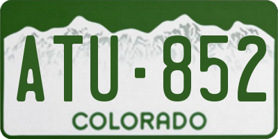 CO license plate ATU852