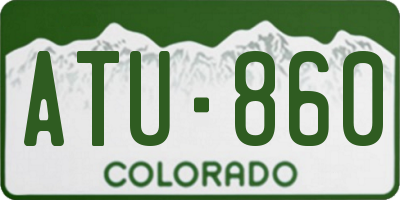 CO license plate ATU860