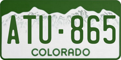CO license plate ATU865