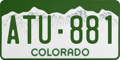 CO license plate ATU881