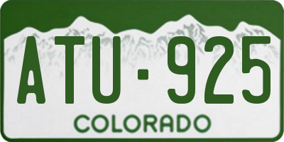 CO license plate ATU925
