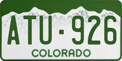 CO license plate ATU926