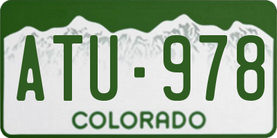 CO license plate ATU978