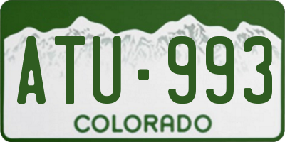 CO license plate ATU993