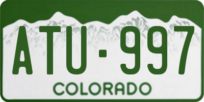 CO license plate ATU997