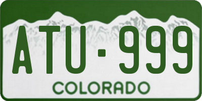 CO license plate ATU999