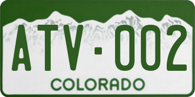CO license plate ATV002
