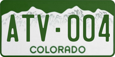 CO license plate ATV004