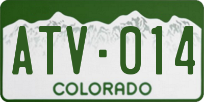 CO license plate ATV014