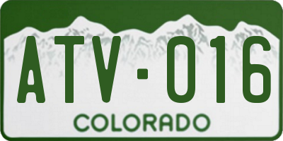 CO license plate ATV016