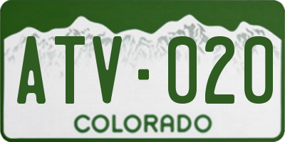 CO license plate ATV020
