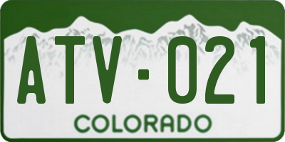 CO license plate ATV021