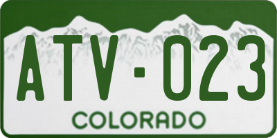 CO license plate ATV023