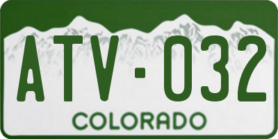 CO license plate ATV032