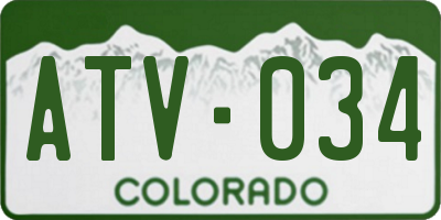 CO license plate ATV034