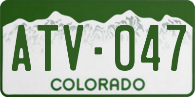 CO license plate ATV047