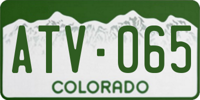 CO license plate ATV065