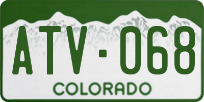 CO license plate ATV068