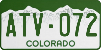 CO license plate ATV072
