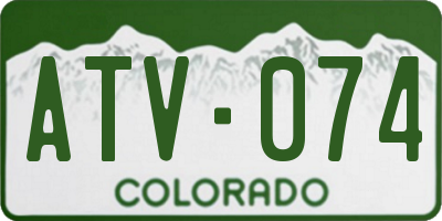 CO license plate ATV074