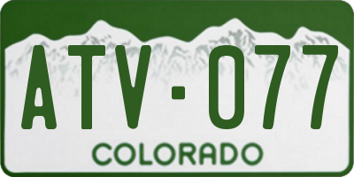 CO license plate ATV077