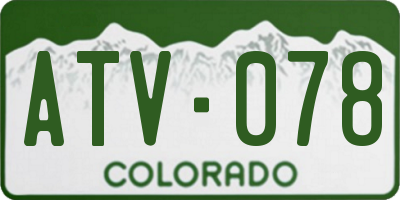 CO license plate ATV078