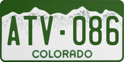 CO license plate ATV086