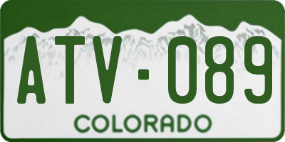 CO license plate ATV089