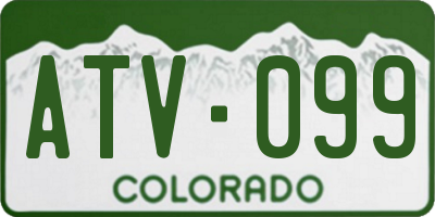 CO license plate ATV099