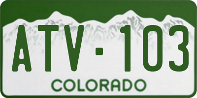 CO license plate ATV103